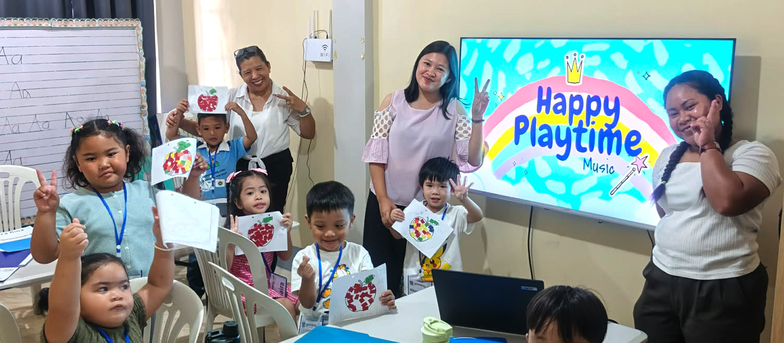 Children learning Filipino reading